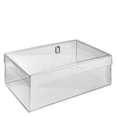 Acrylic box with lid 300 x 200 x 100 mm | overlapping lid