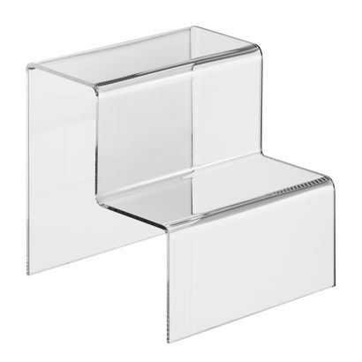 Dekorativní schůdky, akryl 105 x 100 x 100 mm  | transparentní provedení  | 2-stupňové 