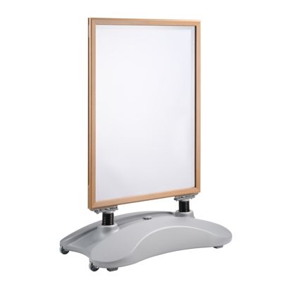 Pavement sign A1 STORM-STOP Lite with water base, windproof, 32 mm profile, round corners light brwon