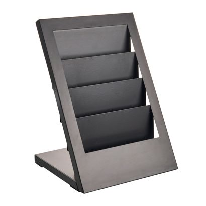Table brochure holder PLANAR A4, steel
 black