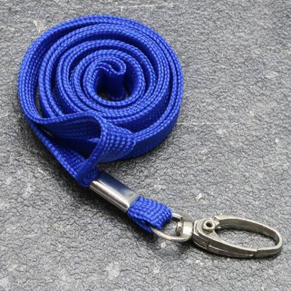Lanyard, šířka 10 mm modrá  | s klipem a karabinou 