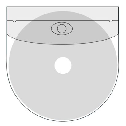 CD-pockets, self-adhesive, rounded with flap 
