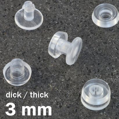 Snap rivets with thick head transparent  | 3 mm