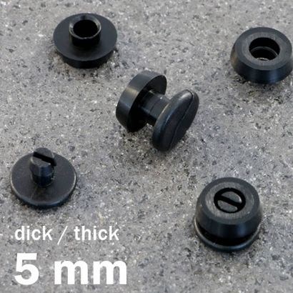 Snap rivets with thick head black  | 5 mm