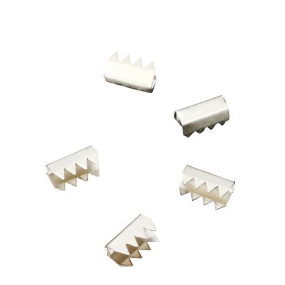 Provazové svorky k hotovení kroužků, 9 x 4,4 x 5,5 mm, poniklované 