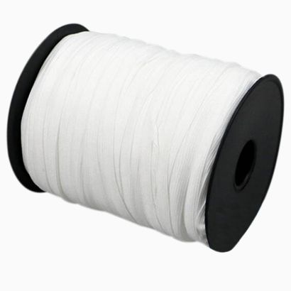 Gumové provázky na roli, 6 mm, bílé, extra měkké (200 m na roli) 