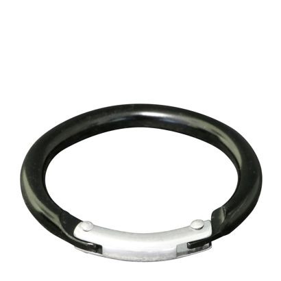 Carabiner hooks, round, 38 mm, Aluminium, black black 