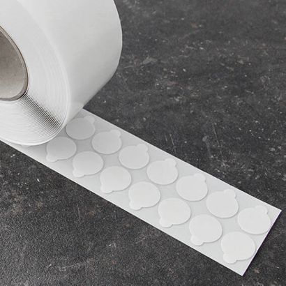 Oboustranné lepicí body s čistým akrylátem, tloušťka 1 mm, silná přilnavost/silná přilnavost 25 mm | 1000 kus