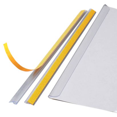 Slide binders A4, transparent, self-adhesive, 3-4 mm 