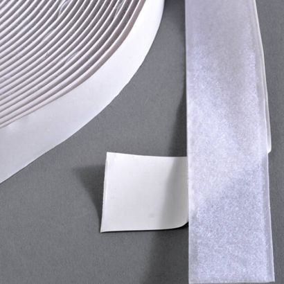 Loop tape self-adhesive, for hook and loop fasteners (roll with 25 m) 25 mm | white 
