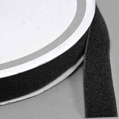 Suchý zip k našití, páska se smyčkami (25 m na cívce) 25 mm | černá 