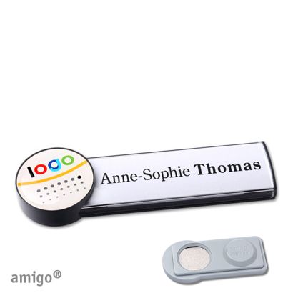 Jmenovky amigo® doming, magnet antracitová  | Magnet smag®  | kolečko  | antracitová  |  