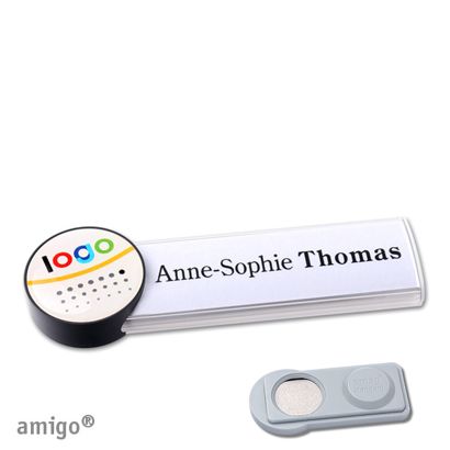 Jmenovky amigo® doming, magnet bílá  | Magnet smag®  | kolečko  | antracitová  |  