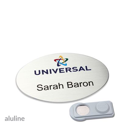 Name badges aluline-plus® alu-complete magnet 65 x 43 mm  | silver  | smag® Magnet 