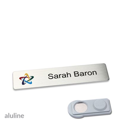 Name badges aluline-plus® alu-complete magnet 68 x 16 mm  | silver  | smag® Magnet 