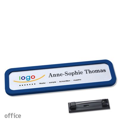 Jmenovky office quick-print se špendlíkem 75 x 17 mm  | tmavě modrá 