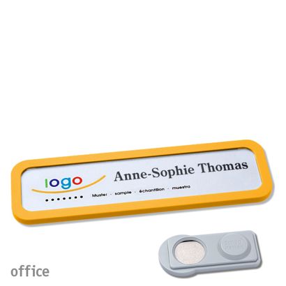 Jmenovky office quick-print, magnet 75 x 17 mm  | žlutá  | Magnet smag® 