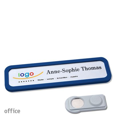 Jmenovky office quick-print, magnet 75 x 17 mm  | tmavě modrá  | Magnet smag® 