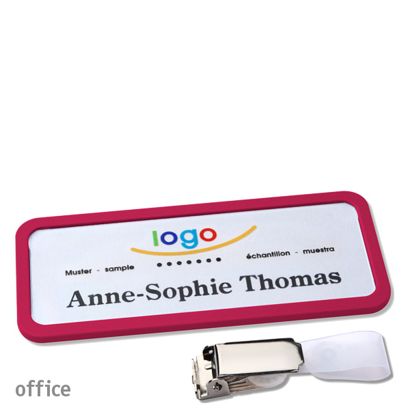 Name badges office quick-print Hanger clip 75 x 27 mm  | purple  | Hanger clip 