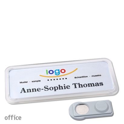 Name badges office quick-print magnet 75 x 27 mm  | transparent  | smag® Magnet 