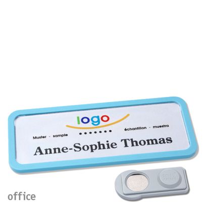 Jmenovky office quick-print, magnet 75 x 27 mm  | pastelová modrá  | Magnet smag® 