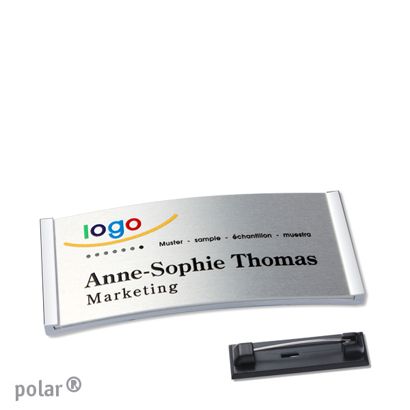 Name badges polar® alu-complete magnet 65 x 30 mm  | stainless steel  | silver 