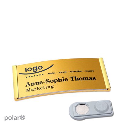 Name badges polar® alu-complete magnet 65 x 30 mm  | gold  | gold  | smag® Magnet 