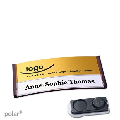 Jmenovky polar® alu-print, magnet 65 x 30 mm  | průsvitné provedení|antracitová  | zlatá  | Magnet smag®, extra silný 