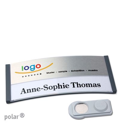Jmenovky polar® alu-print, magnet 74 x 34 mm  | antracitová  | stříbrná  | Magnet smag® 