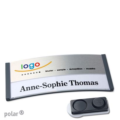 Jmenovky polar® alu-print, magnet 74 x 34 mm  | antracitová  | stříbrná  | Magnet smag®, extra silný 