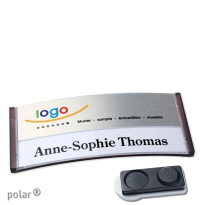 Jmenovky polar® alu-print, magnet 74 x 34 mm  | průsvitné provedení|antracitová  | stříbrná  | Magnet smag®, extra silný 