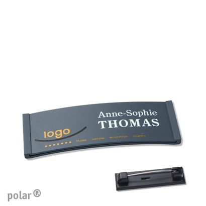 Jmenovky polar® color-complete, magnet 64 x 22 mm  | antracitová  | Zapínací špendlík z ušlechtilé oceli 