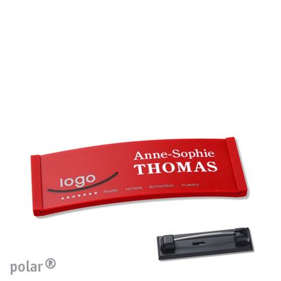Jmenovky polar® color-complete, magnet 64 x 22 mm  | červená  | Zapínací špendlík z ušlechtilé oceli 