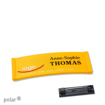 Jmenovky polar® color-complete, magnet 64 x 22 mm  | žlutá  | Zapínací špendlík z ušlechtilé oceli 