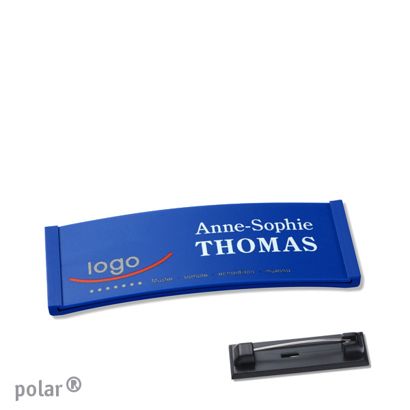 Jmenovky polar® color-complete, magnet 64 x 22 mm  | modrá  | Zapínací špendlík z ušlechtilé oceli 