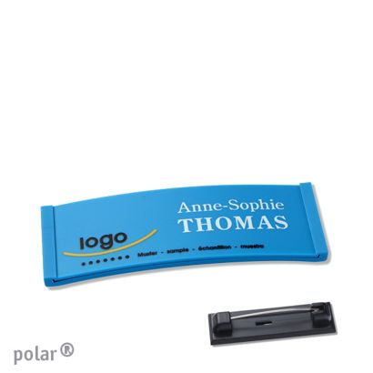 Jmenovky polar® color-complete, magnet 64 x 22 mm  | středně modrá  | Zapínací špendlík z ušlechtilé oceli 