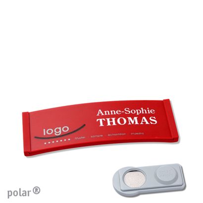 Jmenovky polar® color-complete, magnet 64 x 22 mm  | červená  | Magnet smag® 