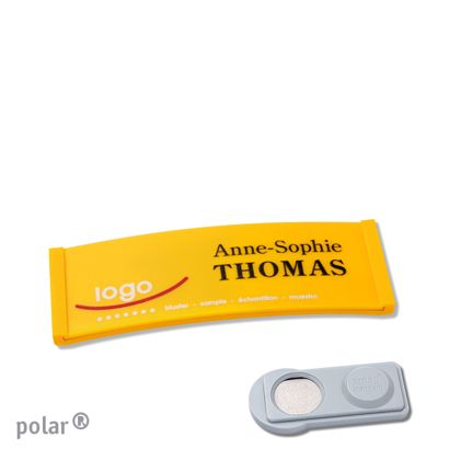 Jmenovky polar® color-complete, magnet 64 x 22 mm  | žlutá  | Magnet smag® 