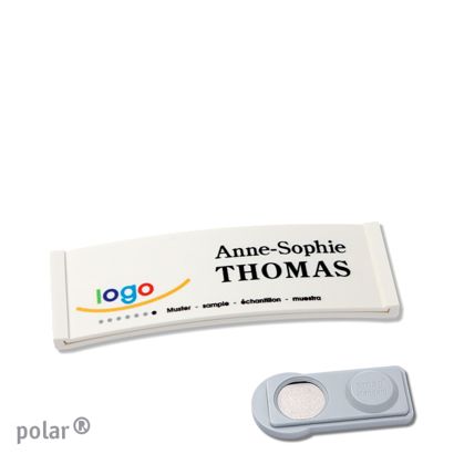 Jmenovky polar® color-complete, magnet 64 x 22 mm  | bílá  | Magnet smag® 