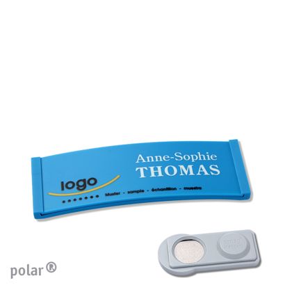 Jmenovky polar® color-complete, magnet 64 x 22 mm  | středně modrá  | Magnet smag® 
