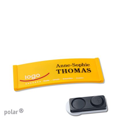 Jmenovky polar® color-complete, magnet 64 x 22 mm  | žlutá  | Magnet smag®, extra silný 