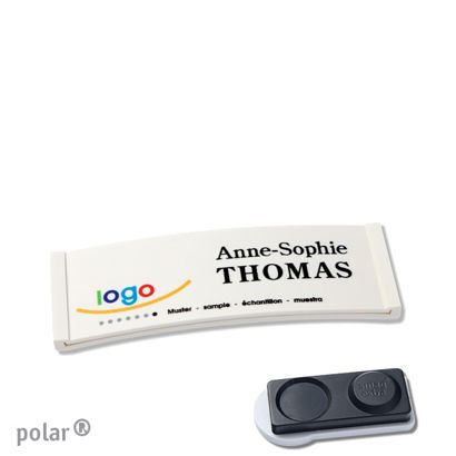 Jmenovky polar® color-complete, magnet 64 x 22 mm  | bílá  | Magnet smag®, extra silný 
