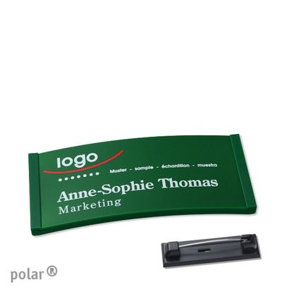 Jmenovky polar® color-complete, magnet 65 x 30 mm  | zelená  | Zapínací špendlík z ušlechtilé oceli 