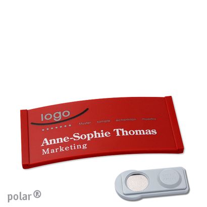 Jmenovky polar® color-complete, magnet 65 x 30 mm  | červená  | Magnet smag® 