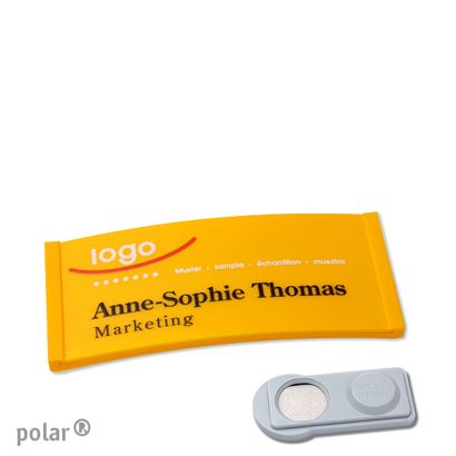 Jmenovky polar® color-complete, magnet 65 x 30 mm  | žlutá  | Magnet smag® 