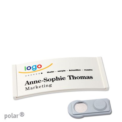 Jmenovky polar® color-complete, magnet 65 x 30 mm  | bílá  | Magnet smag® 