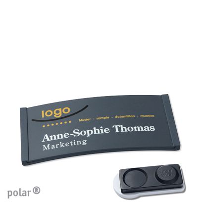 Jmenovky polar® color-complete, magnet 65 x 30 mm  | antracitová  | Magnet smag®, extra silný 