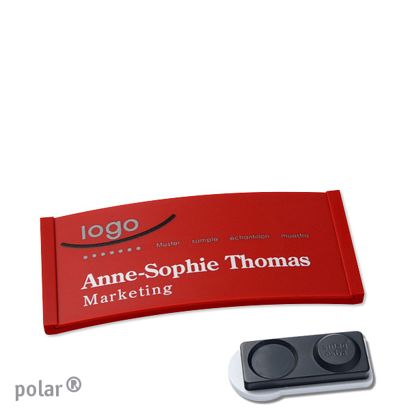 Jmenovky polar® color-complete, magnet 65 x 30 mm  | červená  | Magnet smag®, extra silný 