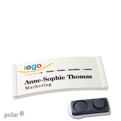 Jmenovky polar® color-complete, magnet 65 x 30 mm  | bílá  | Magnet smag®, extra silný 