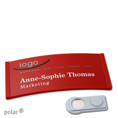 Jmenovky polar® color-complete, magnet 74 x 34 mm  | červená  | Magnet smag® 